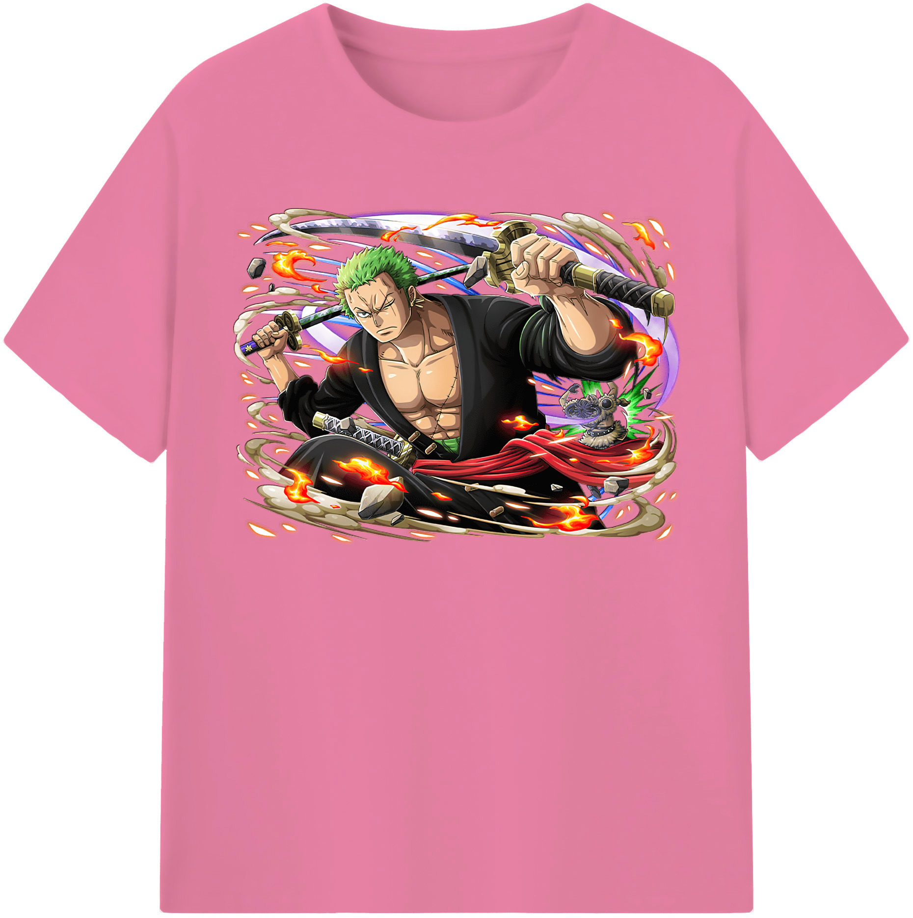 ワンピース ロロノア・ゾロ ONE PIECE Roronoa Zoro 綿100％半袖Tシャツ（フロントプリント）